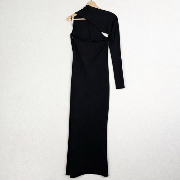 Marcella NYC Manhattan Dress Gown One Shoulder Maxi Ponte Fabric Size Small - Picture 13 of 17